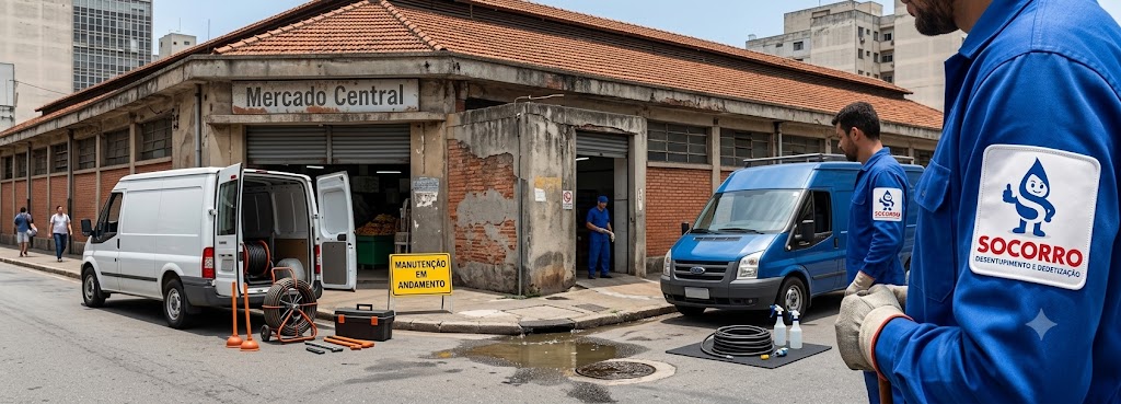 Profissional realizando Desentupimento e Manutenção Preventiva para Comércios e Empresas em Gaspar